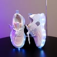 thumbnail image 3 of Mesh Tennis Shoes for Boy Girl Kids Light up Shoes Color Block Strappy Sneakers Breathable Soft Footbed Comfortable Walking Shoes Pink 11.5 Little Kid, 3 of 5