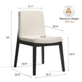 thumbnail image 3 of XDECO White Boucle Dining Chairs Set of 2 with Black Wooden Legs, Mid Century Modern Accent Fabric Vanity Chairs with Thick Cushion for Indoor Outdoor Kitchen Living Room Bedroom Restaurant, 3 of 7