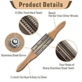 thumbnail image 3 of Buffing Wheel Rake Cleaning Tool for Polishing Wheel Compound with Beech Wood Handle & 4 Rows of Metal Teeth Rake, 3 of 5
