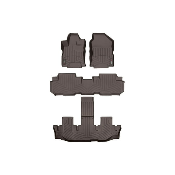 WeatherTech Custom Fit FloorLiners compatible with 2019-2026 Subaru Ascent - Complete Set (1st, 2nd, & 3rd Row), Cocoa