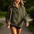 thumbnail image 6 of Edvintorg Womens Oversized Sweatshirt Plus Size Long Sleeve Casual Pullover Sweatshirts with Pocket Women Clothes Army Green, 6 of 8