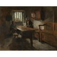 thumbnail image 2 of Harriet Backer 18x15 Black Ornate Wood Framed Double Matted Museum Art Print Titled - Farm Interior from Rochefort-En-Terre, Brittany (1881), 2 of 5
