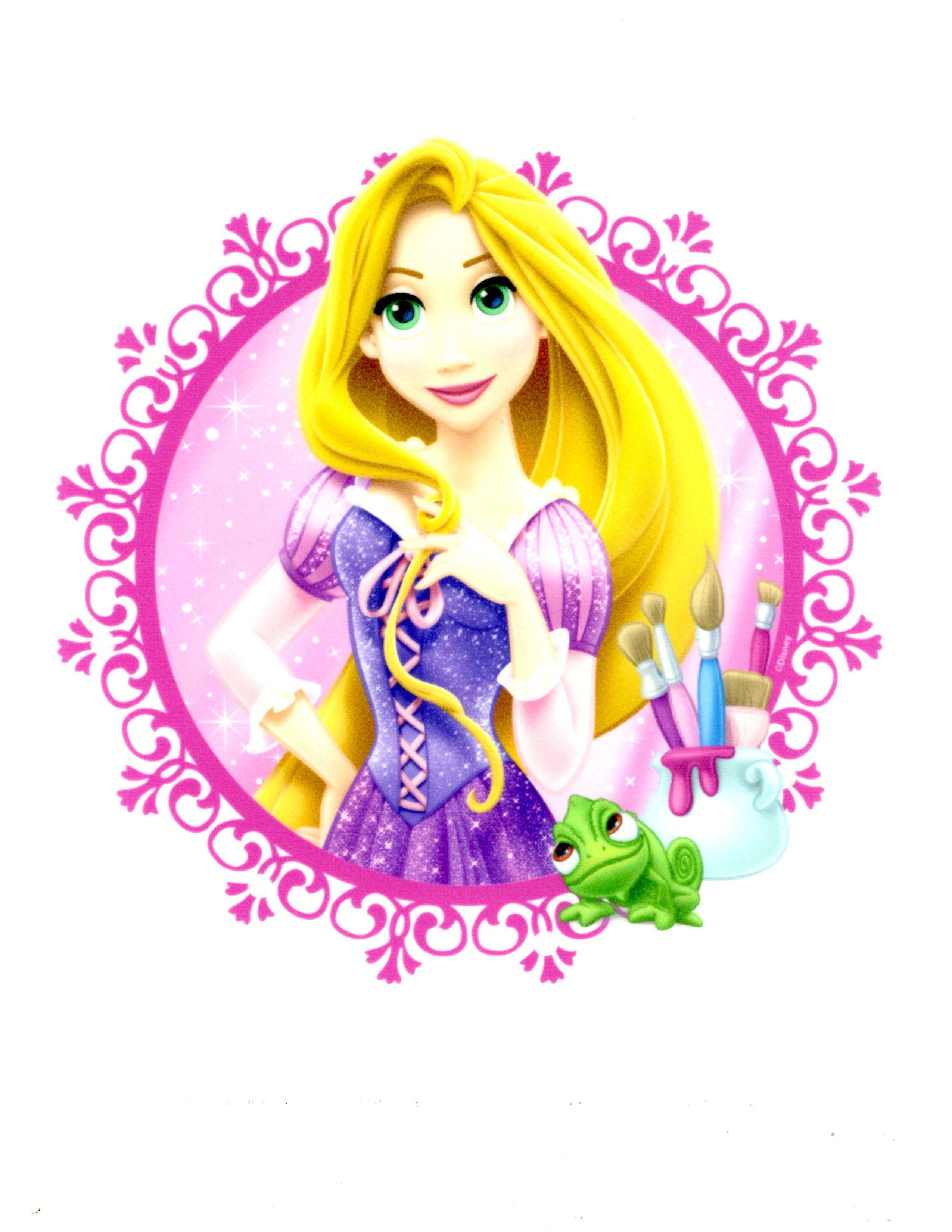 20  Tangled Rapunzel  rice paper edible cup cake toppers.also available 7.5, 
