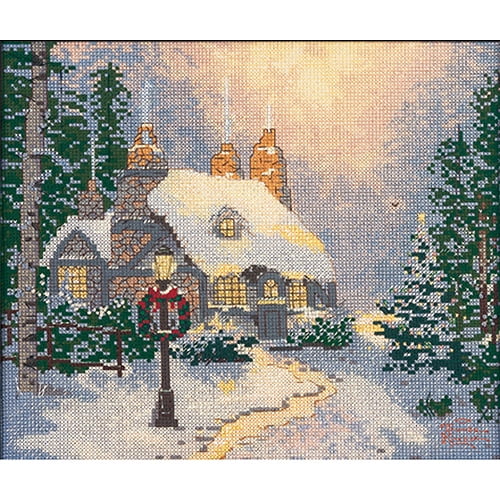 M C G Textiles Thomas Kinkade Stonehearth Hutch Counted Cross Stitch Kit 10 X 8 14 Count Walmart Com Walmart Com