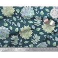 thumbnail image 3 of Soimoi Blue Cotton Cambric Fabric Leaves & Flower Floral Print Fabric by Yard 42 Inch Wide, 3 of 3