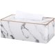 thumbnail image 1 of Caja de pañuelos de cuero rectangular (patrón de mármol gris). Afortunado Sencillez, 1 of 3