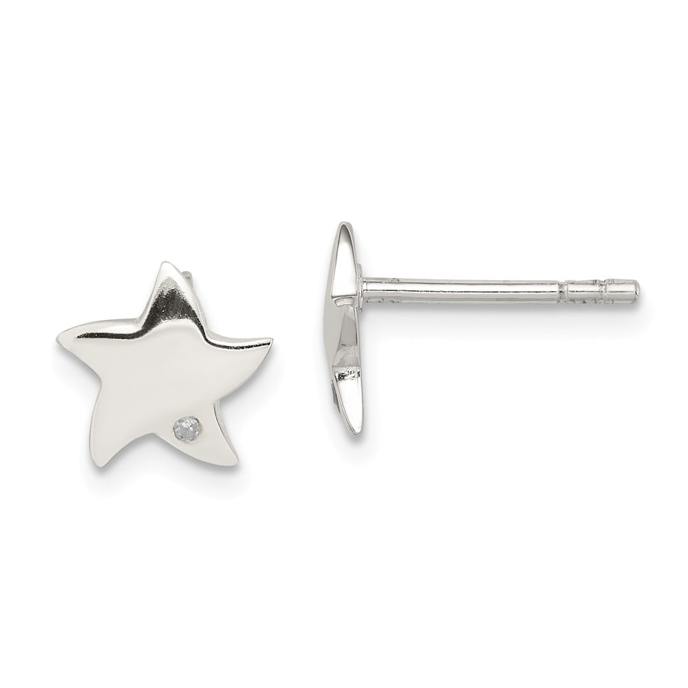 Diamond2Deal 925 Sterling Silver Sun Mini Earrings