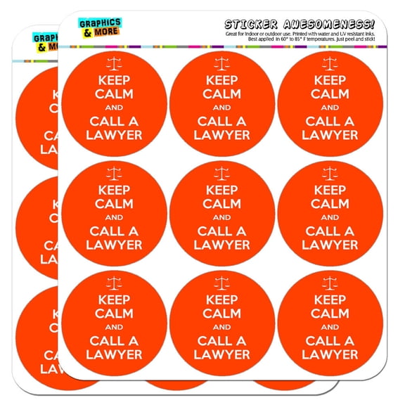 Keep Calm And Call Lawyer 2" Scrapbooking Crafting Stickers
