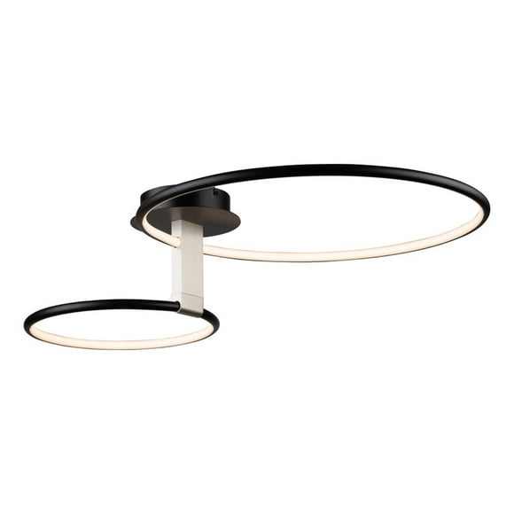 Artcraft Lighting Halo Collection Integrated LED Semi-Flush Mount, Black
