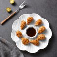 thumbnail image 3 of Platos de albóndigas con patrón de piedra con compartimento para salsa para mojar, juego de 2 platos de sushi de plástico, platos para servir de grado comercial para aperitivos bocadillos de, 3 of 5