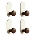 thumbnail image 2 of 4 Pcs Faux Walnut Look Wall Hooks,Round Wood Grain Knob Hangers,No Drill Self Adhesive Single Coat Hooks,Wall Mounted Towel Hooks for Hats,Bags,Keys,Bathroom,Bedroom,Entryway and Behind Door, 2 of 2