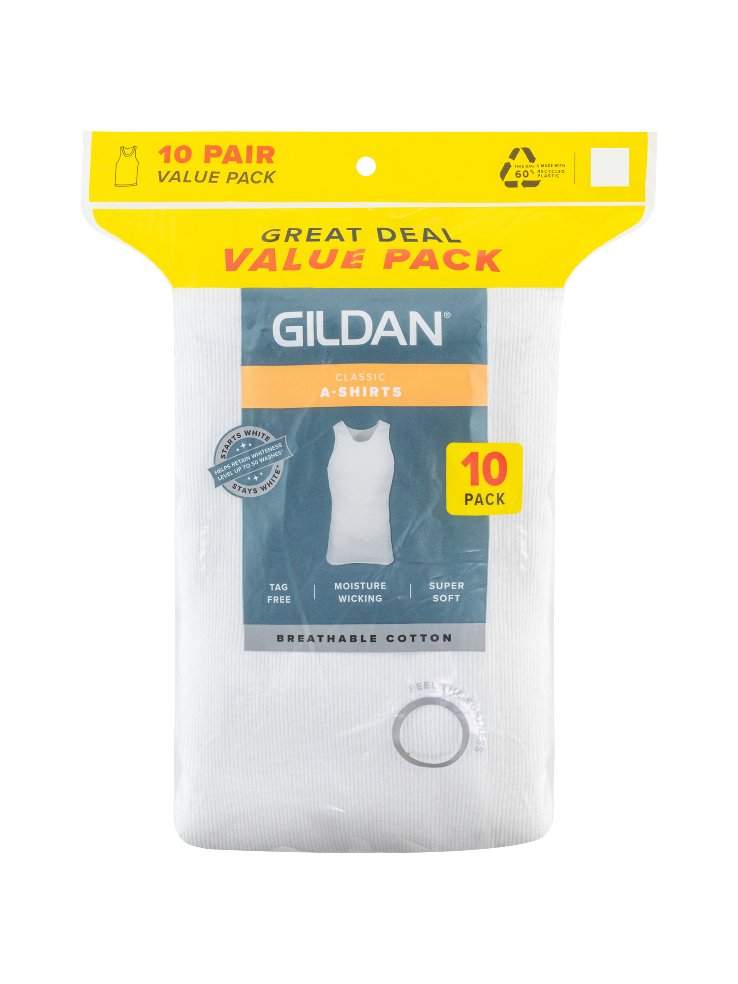 Gildan Men's Classic Cotton A-Shirt Tank, 10-Pack photo 2