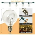 thumbnail image 2 of G40 Outdoor Globe String Lights, 25ft Hanging Patio Lights with 27 Incandescent Bulbs (2 Spare), Connectable Backyard Bistro Wedding Decor, E12 Base, 5W-Black Wire, 2 of 17