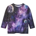thumbnail image 4 of Spazoro Kids Child Girls Casual T-Shirts Tee, Crew Neck 3/4 Sleeve Summer Fashion Printed Loose Tops Trousers for Girls Purple Size 5 T, 4 of 5