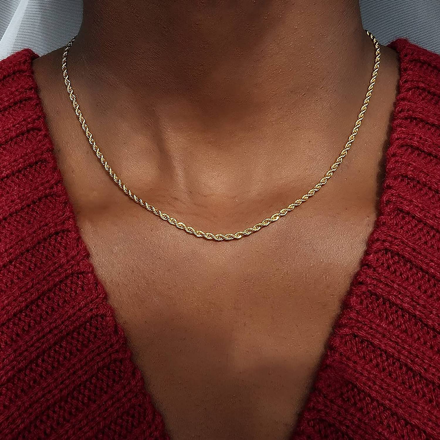 Dainty Silver Necklace Shining Twisted 