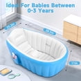 thumbnail image 6 of Anoak Inflatable Baby Bathtub for Newborn to Toddler, Portable Travel Infant Baby Bath Tub, Toddler Bathtub with Air Pump, Foldable Non-Slip Shower Basin Collapsible Baby Tub, Blue, 6 of 7