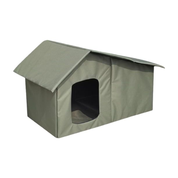 Refugio para gatos callejeros Casa para gatos Refugio para mascotas Perrera Nido cálido para mascotas Tienda de campaña Cama plegable impermeable Cama M