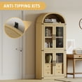thumbnail image 5 of 71.7'' Tall Arched Bookcase with 4 Glass Door & 2 Drawers, Freestanding Arched Cabinet with Anti-Tipping Device, for Living Room, Bedroom, 5 of 11