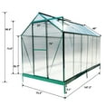 thumbnail image 2 of Yesurprise Polycarbonate Greenhouse, Walk in Greenhouse with Rain Sink, Sliding Door, Transparent Polycarbonate Panels, Aluminum Frame, Vent, Waterproof Outdoor Greenhouse, 2 of 6