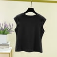 thumbnail image 5 of BXSRUTA Women's Summer Tank Tops Short Sleeve Crewneck Solid Color Basic Shirts Soft Comfy Everyday Wear, 5 of 6