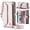 Pink, variant on Dteck Wallet Case for Google Pixel 10 / Pixel 10 Pro RFID Blocking 10-Card Holder Soft PU Leather Magnetic Snap Shoulder Strap Zipper Pocket Phone Case 6.3 Inch,Black