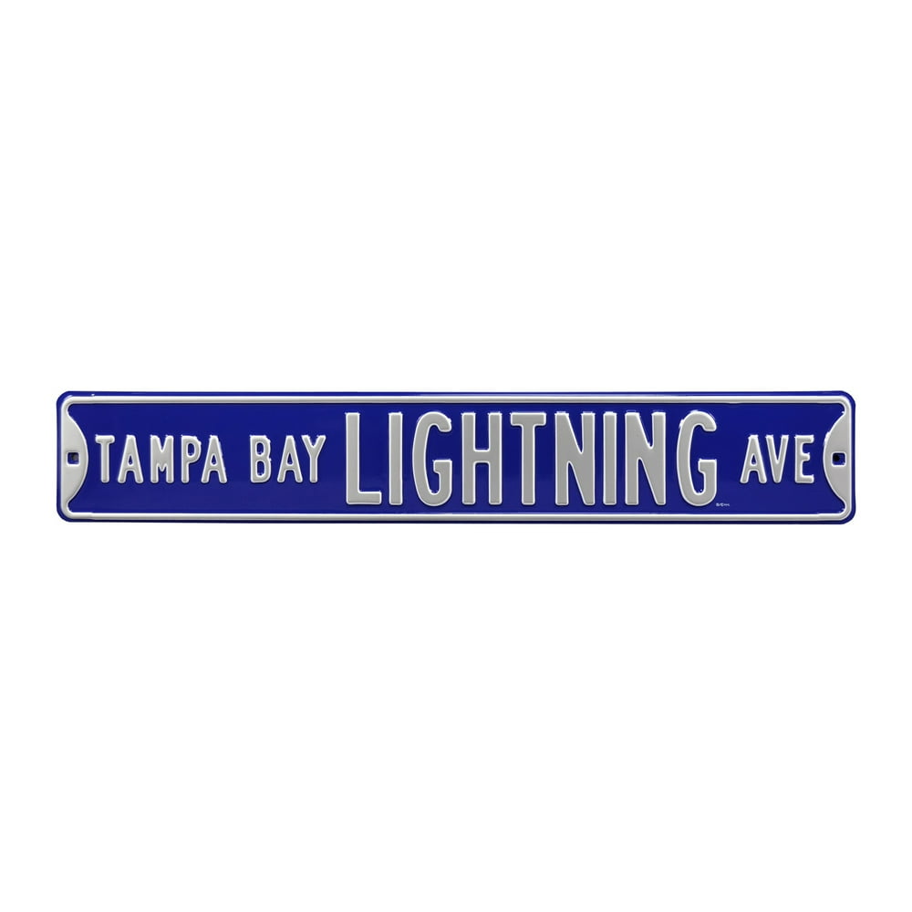 Tampa Bay Lightning 6" x 36" Steel Street Sign Blue