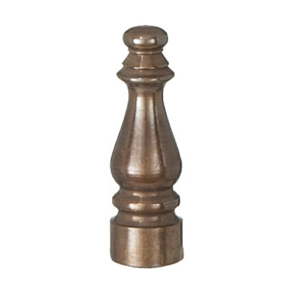 B&P Lamp® Column Style Finial, Antique, 1 1/2 In Ht, 1/4-27 Tap