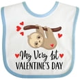 thumbnail image 3 of Inktastic My First Valentines Day Baby Sloth Boys or Girls Baby Bib, 3 of 4