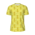 thumbnail image 5 of Wukai Gold Pineapple Print Men's Short-Sleeved Mesh T-Shirt,Quick-Dry Short Sleeve Workout T-Shirt-X-Large, 5 of 8