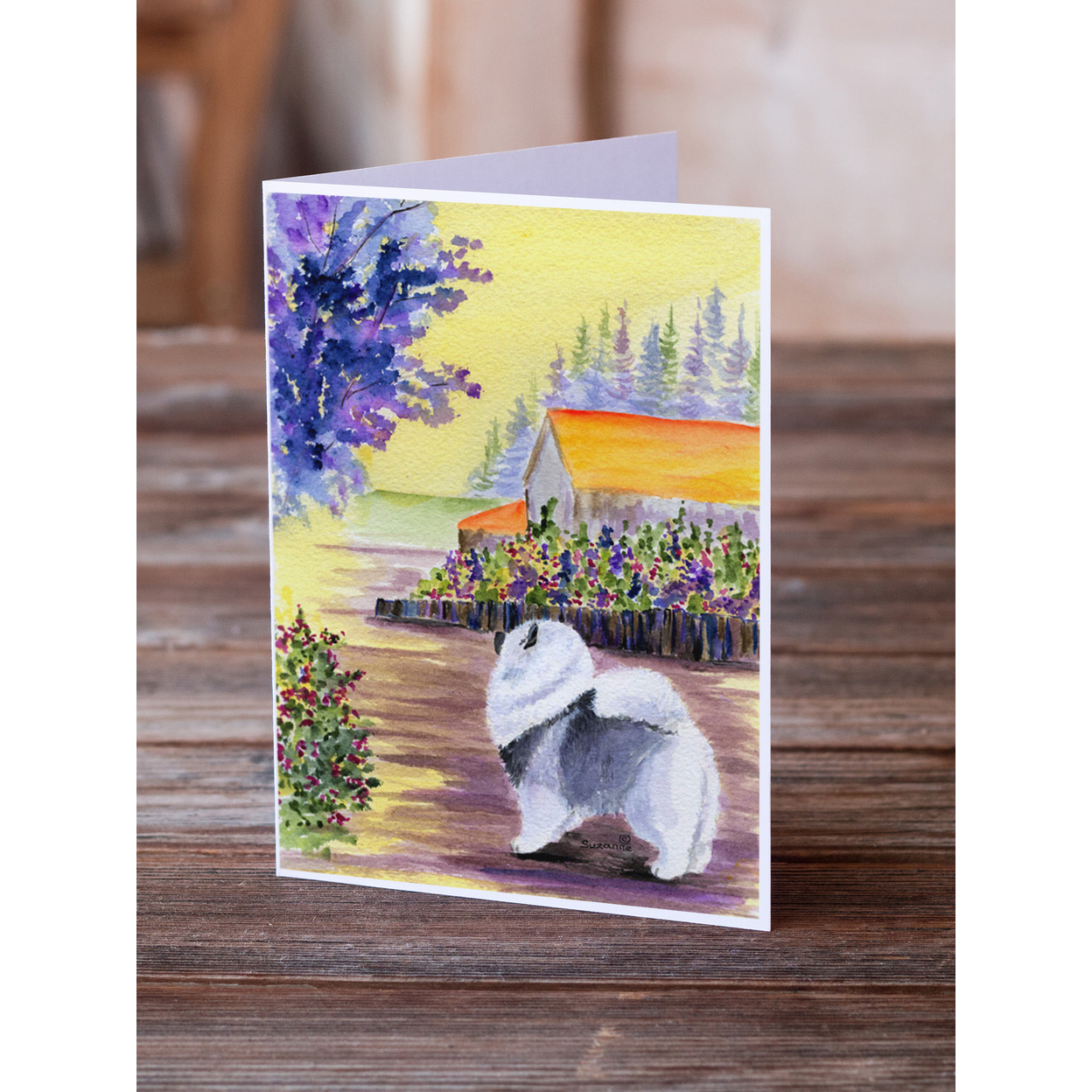 Keeshond Greeting Cards and Envelopes Pack of 8