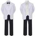 thumbnail image 2 of 6pc Baby Toddler Boy Teen Black Formal Wedding Tuxedo Suits + Satin Necktie S-20, 2 of 3
