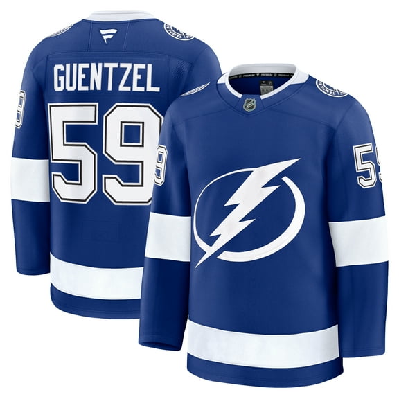 Men's Fanatics Jake Guentzel Blue Tampa Bay Lightning Home Premium Jersey
