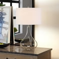 thumbnail image 4 of HomeRoots 524328 25 in. Glass Table Lamp with White Drum Shade, Clear, 4 of 5