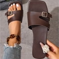 thumbnail image 5 of Domuza Flat Slides for Women Lightweight Non-Slip Solid Color Square Toe Slip-On Sandals for Home Beach Pool Shower Coffee 9（EU-42）, 5 of 6