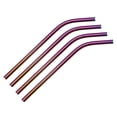 thumbnail image 1 of Uxcell Pajitas de metal reutilizables, 4 unidades, pajita de acero inoxidable de 8,27 pulgadas de largo para fiesta de café con leche, multicolor, 1 of 5