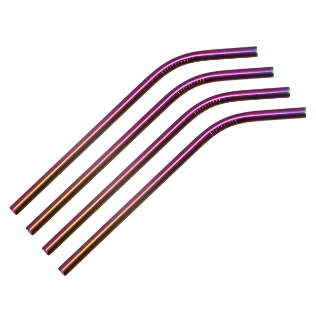 Uxcell Pajitas de metal reutilizables, 4 unidades, pajita de acero inoxidable de 8,27 pulgadas de largo para fiesta de café con leche, multicolor
