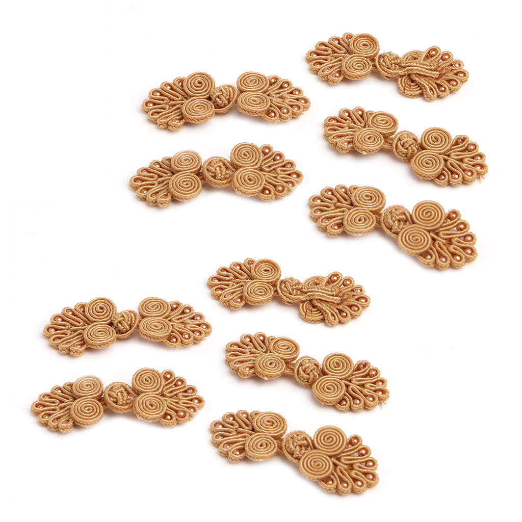 5 Pairs Flower Frog Knot Closure Button Fastener Crafts for Clothes Bag Decor