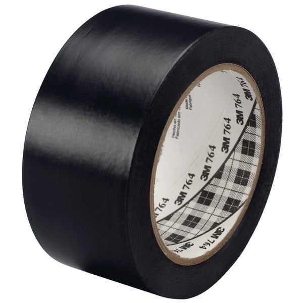 3M™ 764 Vinyl Tape, 3" Core, 2" x 36 Yd., Black, Case Of 24 Walmart