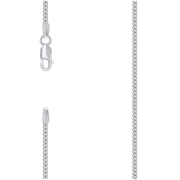 Sterling Silver Solid Miami Cuban Chain Rhodium 060 2mm-14"