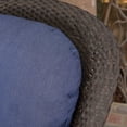 thumbnail image 4 of GDF Studio Dunlevy Outdoor 5 Piece Wicker Swivel Club Chairs, Navy Blue, Brown Stone, 4 of 9