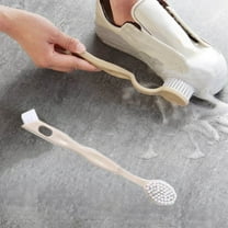 SHIMELE Double Headed Long Handled Shoe Cleaning Brush - Soft Bristle, Ergonomic Handle, Versatile for Shoes, Sofas, Car Seats