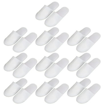 10 Pairs of Hotel Disposable Slippers Non-skid Slippers Convenient Slippers (White)