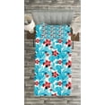 thumbnail image 3 of Ambesonne Luau Quilted Bedspread Set 2 Pcs, Island Vegetation Leaves, Twin Size, Sky Blue and Vermilion, 3 of 3