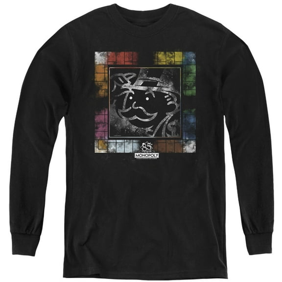 Monopoly Dusty Game Board Youth Long Sleeve T-Shirt Black