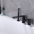 thumbnail image 3 of Three Holes Deck Mounted Bathroom 360 Degree Rotable Bathtub Faucet, Two Handles Roman Tub Filler with Hand Shower, 3 of 5