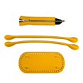 thumbnail image 3 of Crochet Bag Bottom PU With Holes Shoulder Strap Braided Bag DIY Set 3Pcs/Set For Yellow, 3 of 8