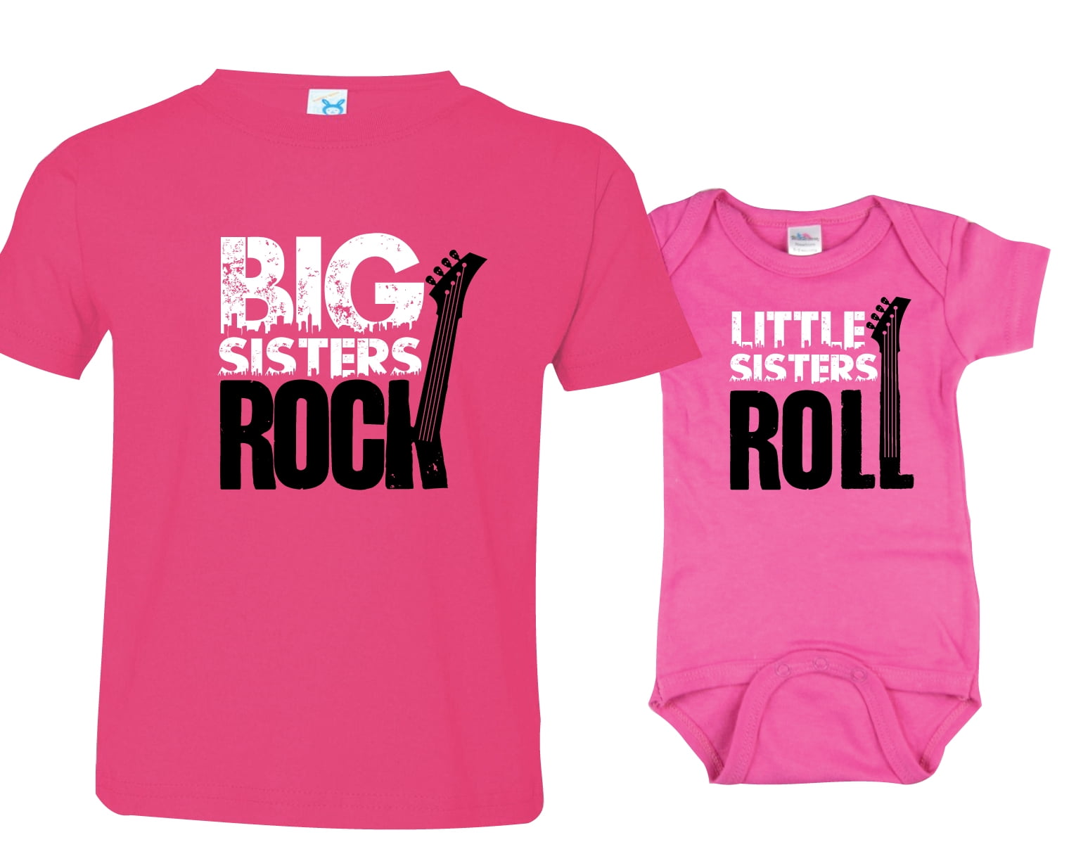 Big Sister and Little Sister Siblings T Shirt Set, Includes Small (6-8) &am...