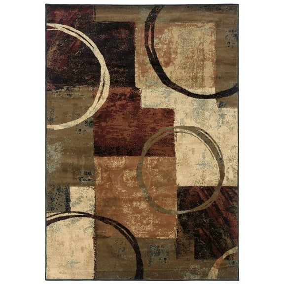 Oriental Weavers Hudson Area Rug - 2544B - 10' x 13' - in Brown/ Black - Modern Style, Stain Resistant, Family and Pet Friendly , Family, Dining, Living Room Rug