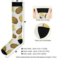 thumbnail image 3 of GZHJMY High Elasticity Compression Socks, High Knee Socks Adult Universal Leisure Relieve Fatigue,Watercolor Pineapple Travel Daily with Running (1 Pair), 3 of 7