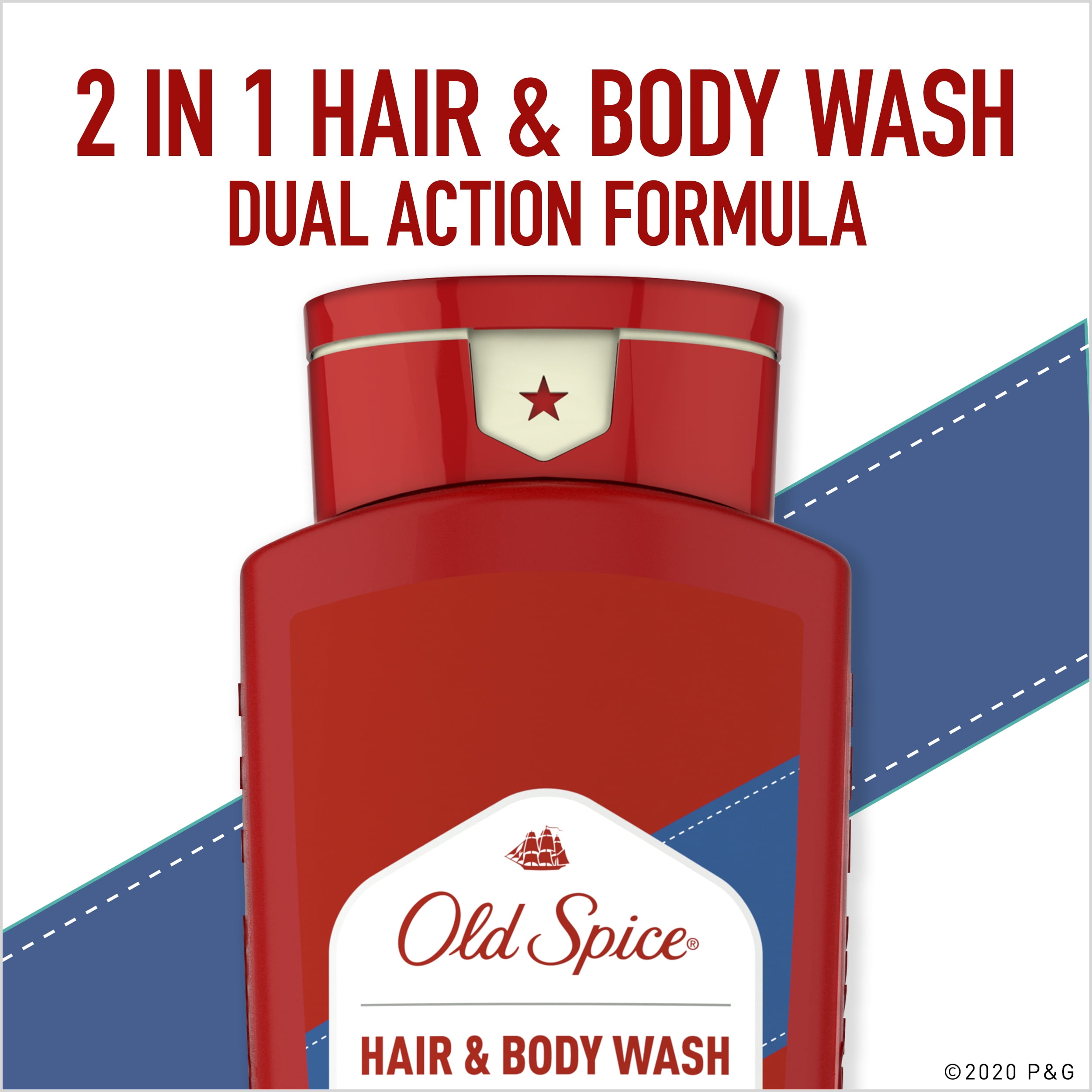 (3 pack) Old Spice High Endurance Hair & Body Wash for Men, Crisp Scent, 33.4 fl oz